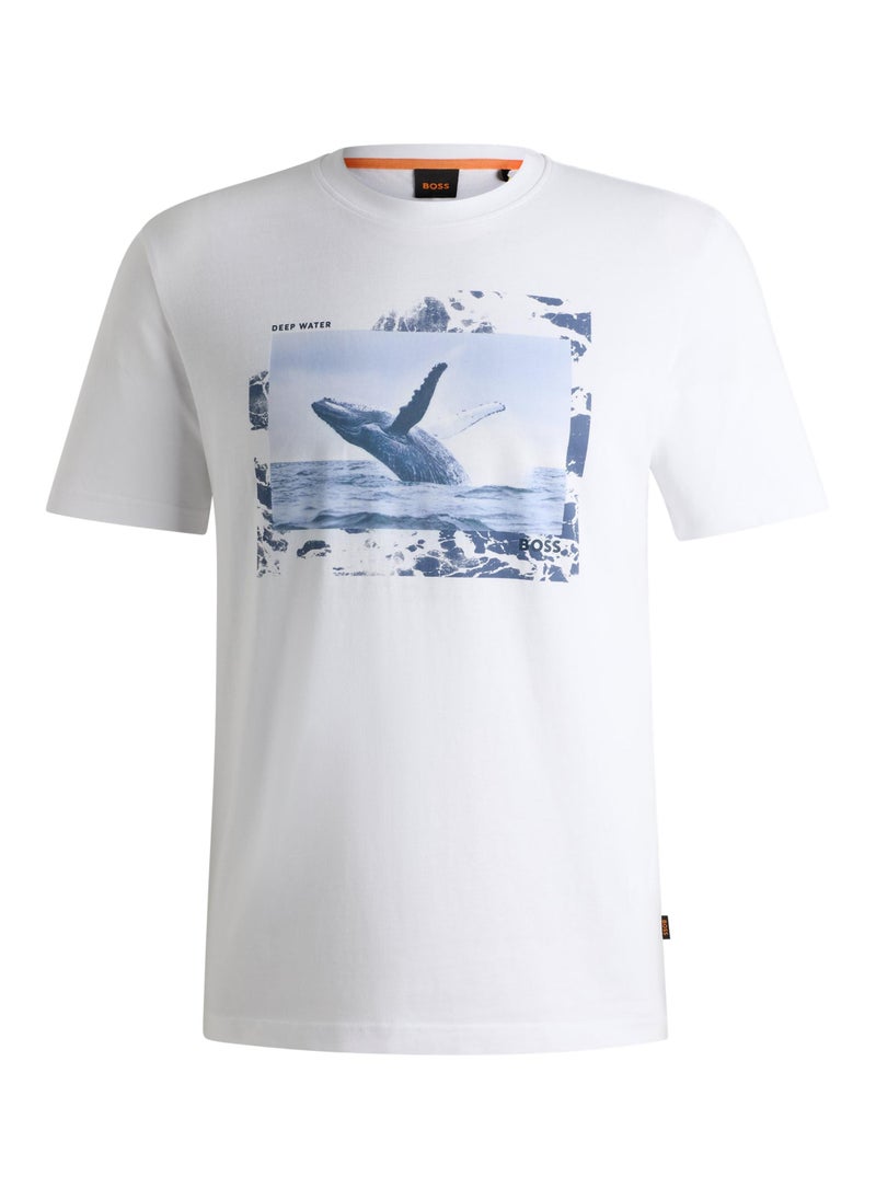 Cotton-jersey T-shirt with photographic print