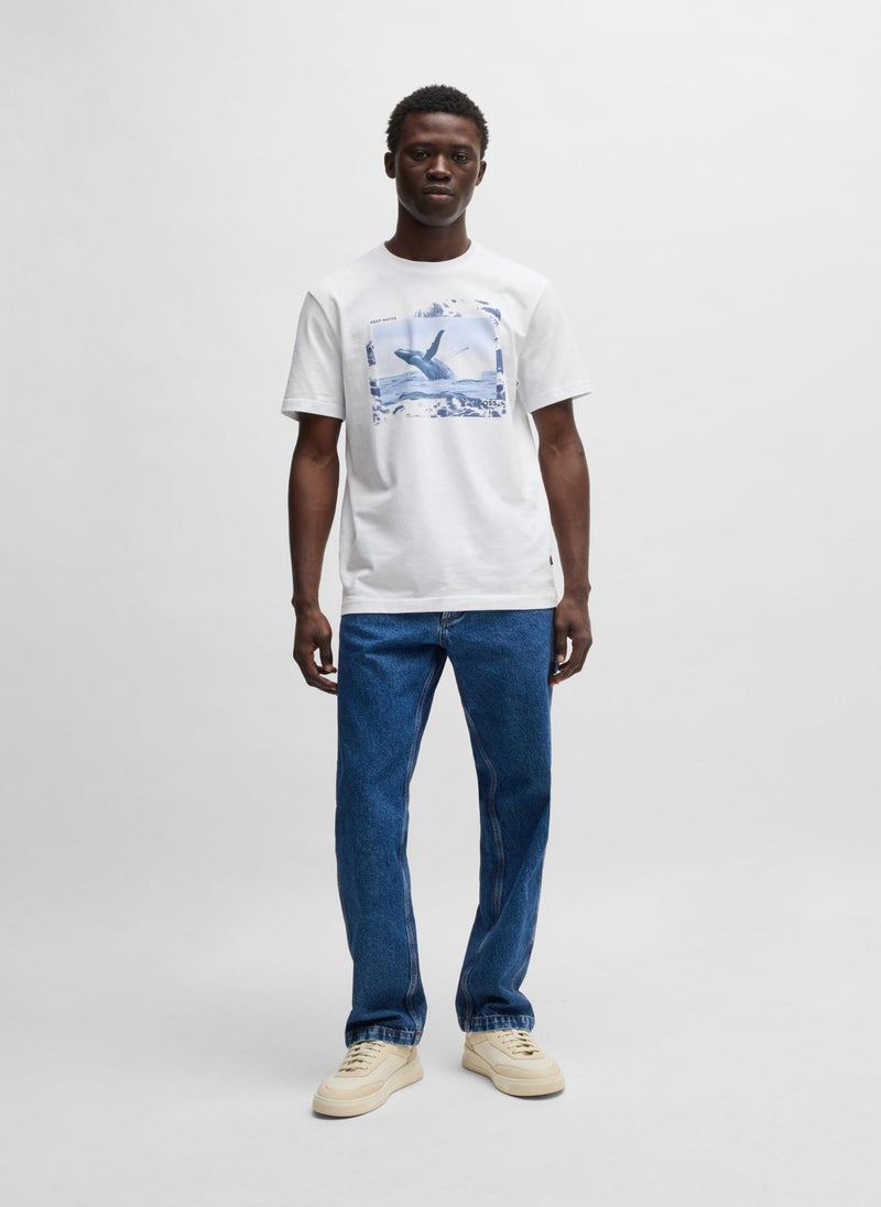 Cotton-jersey T-shirt with photographic print