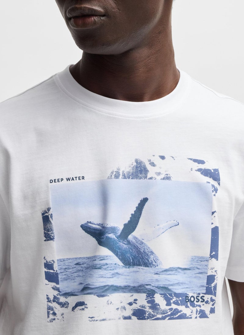 Cotton-jersey T-shirt with photographic print