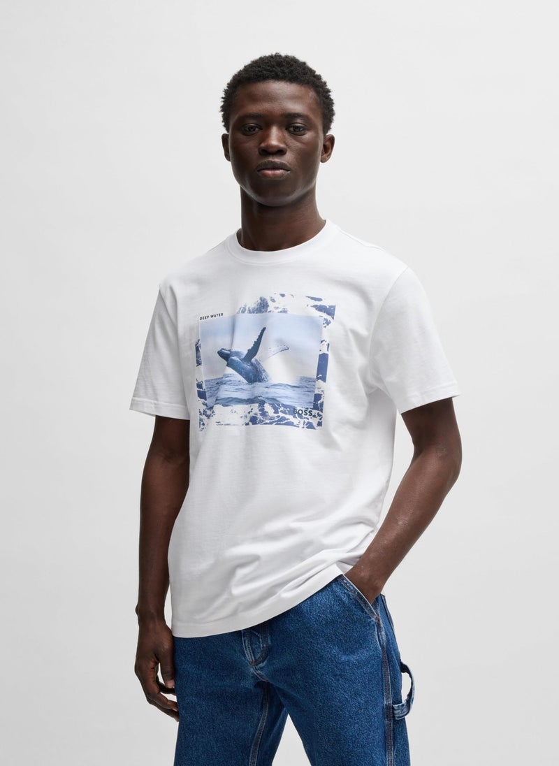 Cotton-jersey T-shirt with photographic print