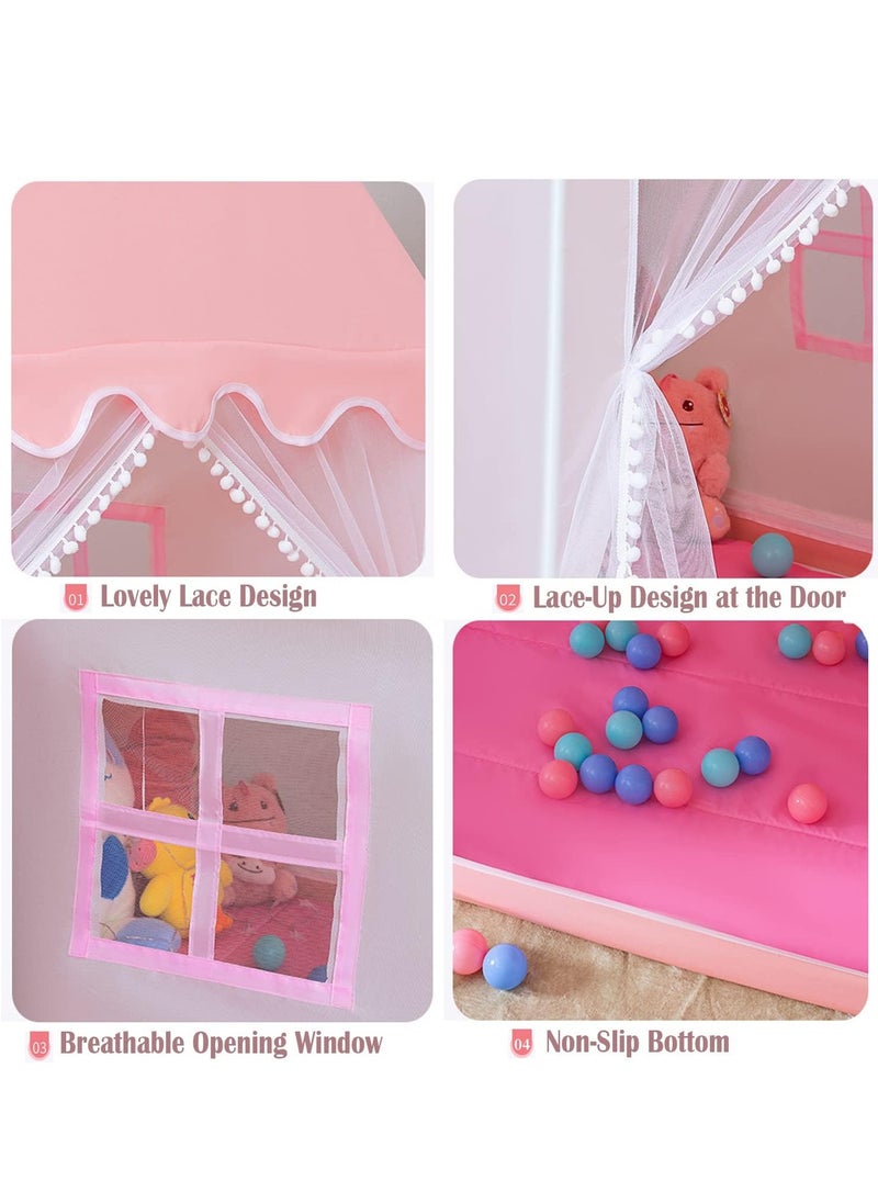 Kids Tent, Play Tent Playhouse For Kids Princess Castle Tent Gift Toys For Girl Play House For Toddler Children Indoor & Outdoor (51