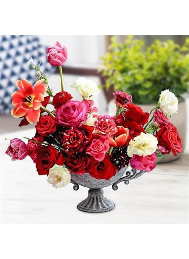 Flower Urn Vase Urn Planter Home Decoration Tabletop Goblet Vase Wedding Centerpieces Vase Garden Elegant Metal Flowers Vase, 26.8cmx13cm