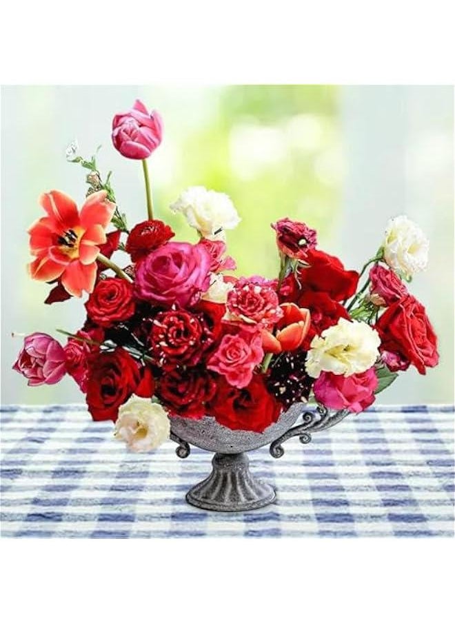 Flower Urn Vase Urn Planter Home Decoration Tabletop Goblet Vase Wedding Centerpieces Vase Garden Elegant Metal Flowers Vase, 26.8cmx13cm