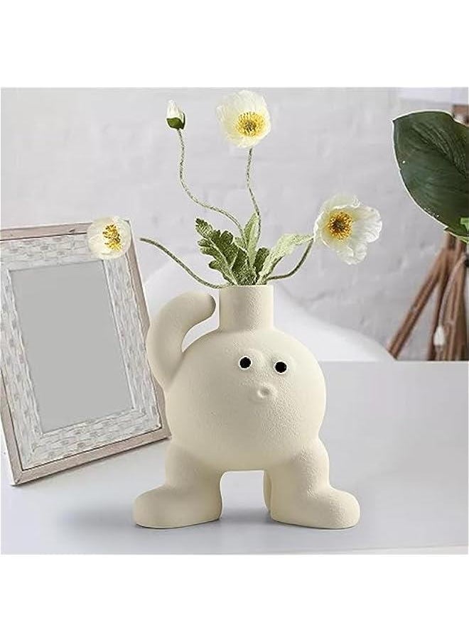 Flower Vase Plants Pot Floral Arrangements Home Desktop Bunch Storage Decoration Ceramic Vase Bud Vase for Party Office Wedding Dining Room, A Hand 17x18cm