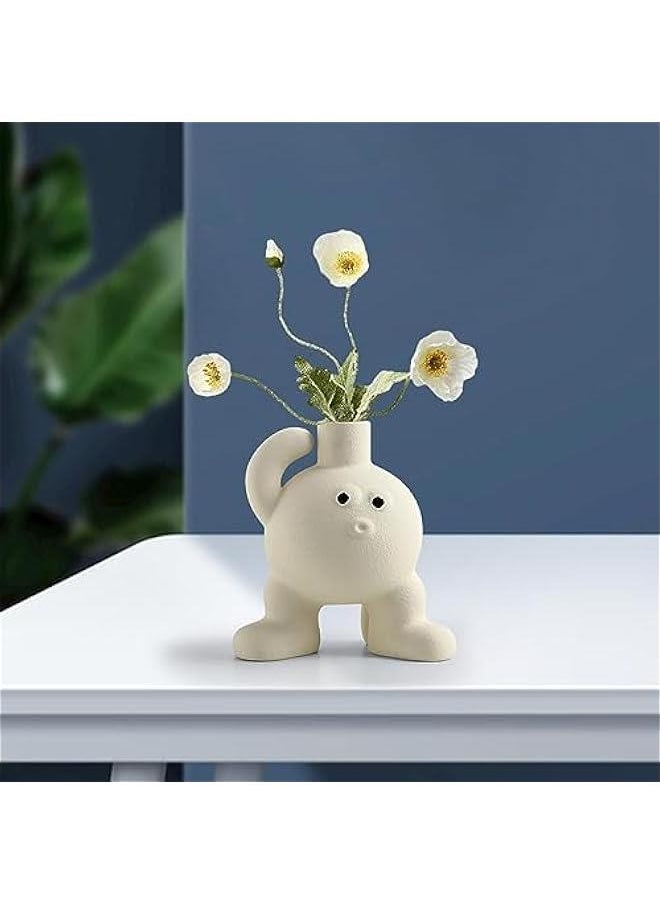 Flower Vase Plants Pot Floral Arrangements Home Desktop Bunch Storage Decoration Ceramic Vase Bud Vase for Party Office Wedding Dining Room, A Hand 17x18cm