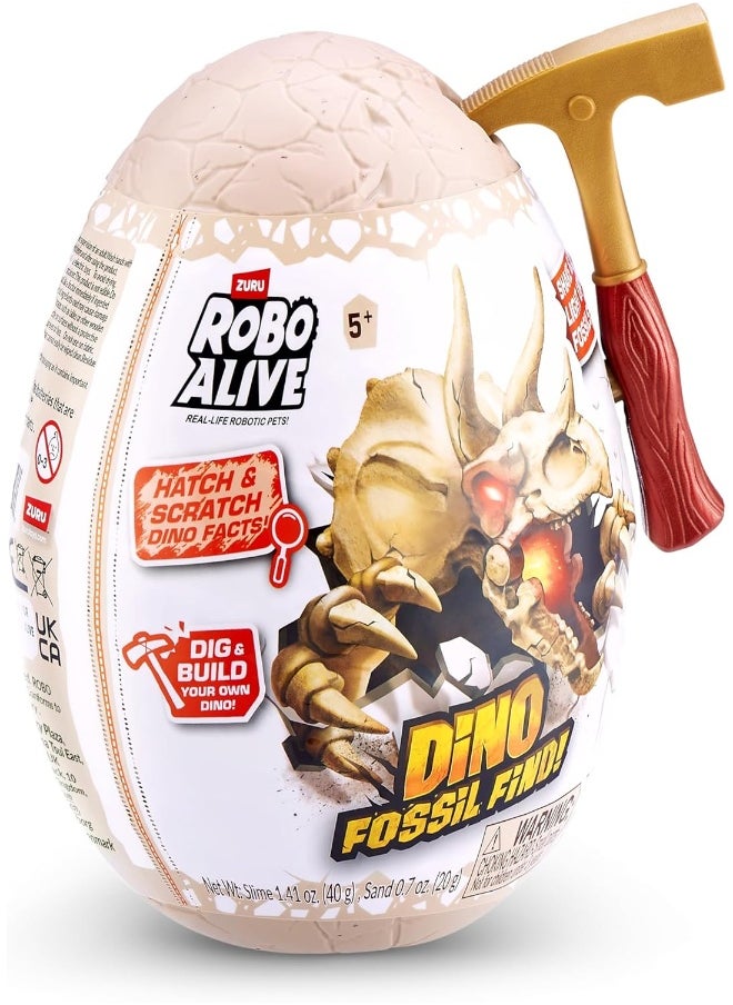 ZURU S001-Robo Alive Dino Fossil Find-Series 1 Mini Surprise Egg for Kids, Multicolor - Assorted