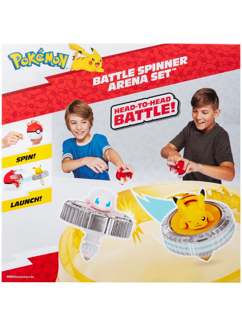 Pokemon Battle Spinner Arena Set | Pokemon Battle Arena | Interactive Playset | Battle Figure | Collectible Figure | Poke Ball | Pikachu and Mew | Gift for Boys and Kids