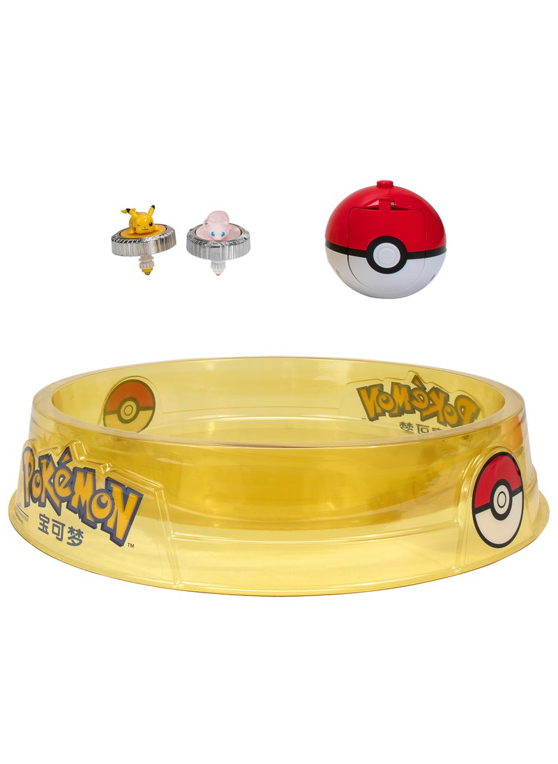 Pokemon Battle Spinner Arena Set | Pokemon Battle Arena | Interactive Playset | Battle Figure | Collectible Figure | Poke Ball | Pikachu and Mew | Gift for Boys and Kids