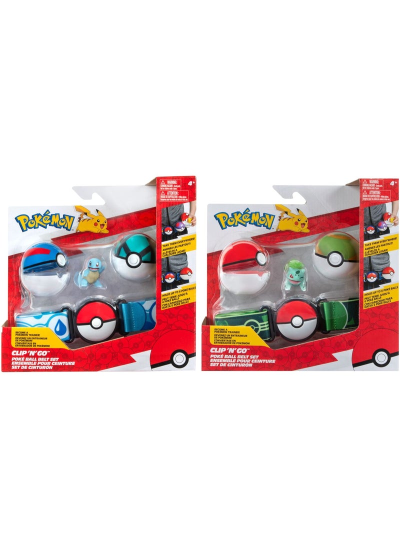 Pokemon Clip N Go Ball Belt Set, Assorted 1 Piece (Character & Color May Vary) | Poke Ball | Battle Figure | Gift for Kids and Pokemon Lovers