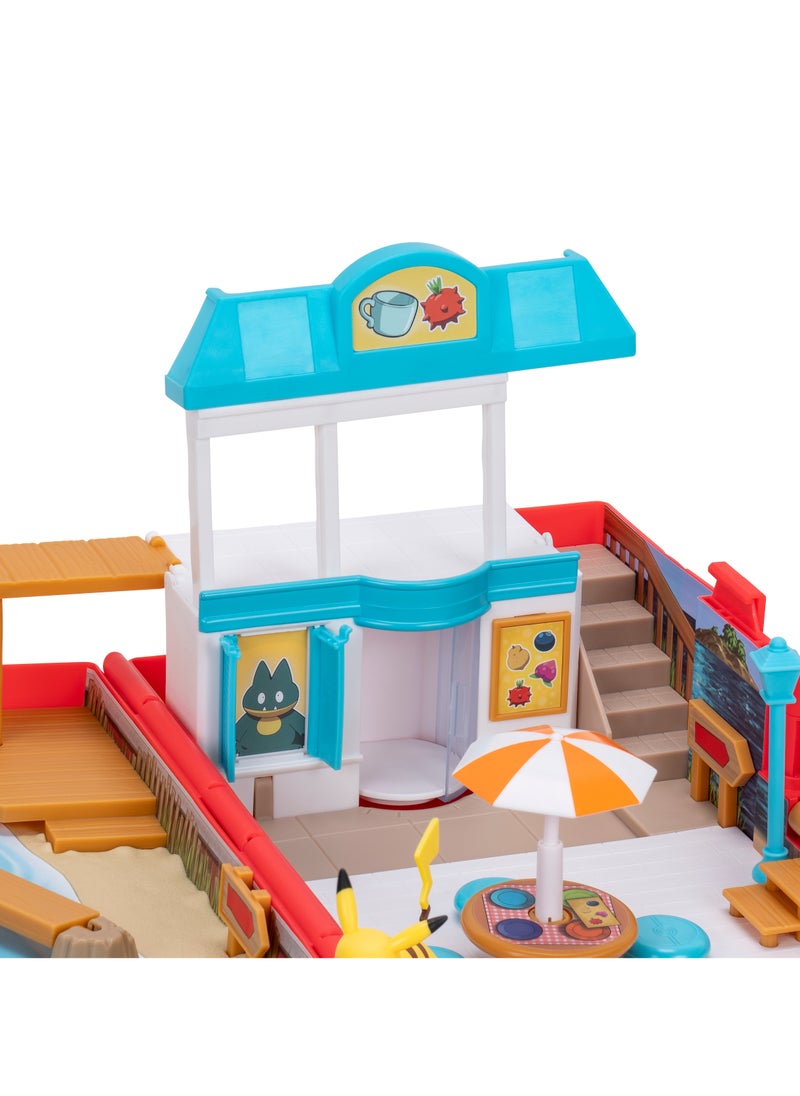Pokemon Carry Case Beach Battle Playset | Pokemon Battle Arena | Interactive Playset | Battle Figure | Collectible Figure | Gift for Boys and Kids