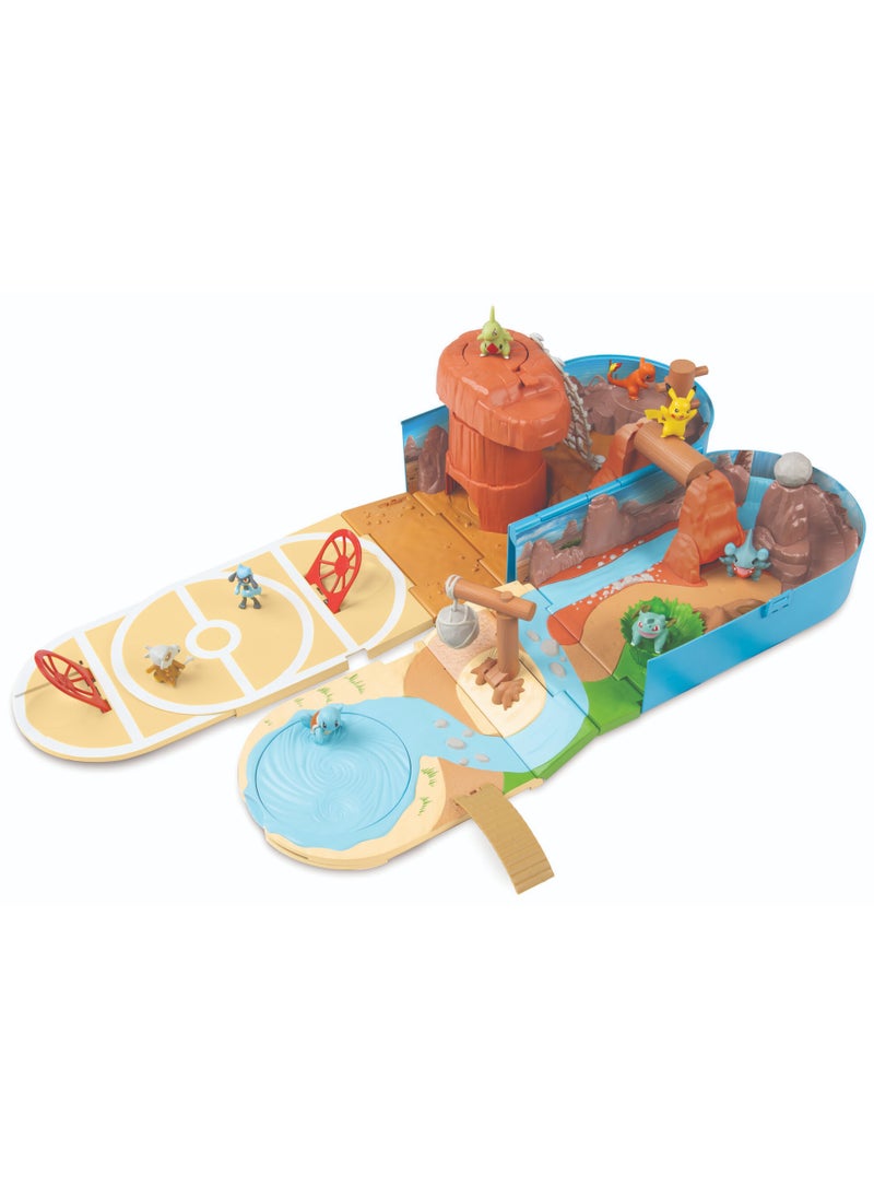 Pokemon Carry Case Battle Desert Playset | Pokemon Battle Arena | Interactive Playset | Battle Figure | Collectible Figure | Gift for Boys and Kids