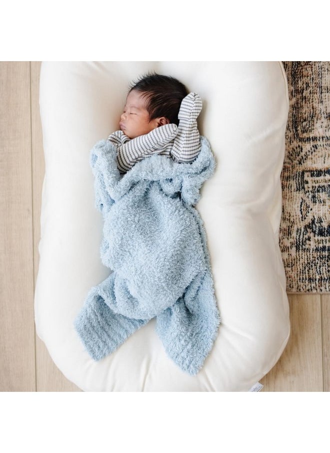 SARANONI Bamboni Luxury Baby Blanket, Breathable & Soft Plush Blanket for Infant Boys & Girls (Light Blue, Mini 15” x 20”)