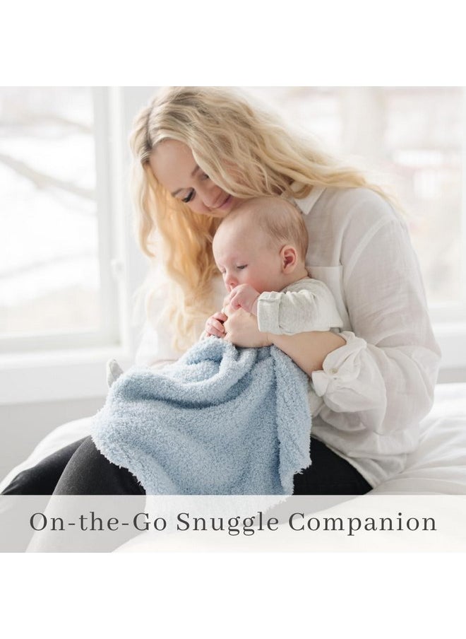 SARANONI Bamboni Luxury Baby Blanket, Breathable & Soft Plush Blanket for Infant Boys & Girls (Light Blue, Mini 15” x 20”)