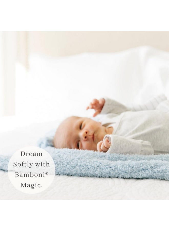 SARANONI Bamboni Luxury Baby Blanket, Breathable & Soft Plush Blanket for Infant Boys & Girls (Light Blue, Mini 15” x 20”)