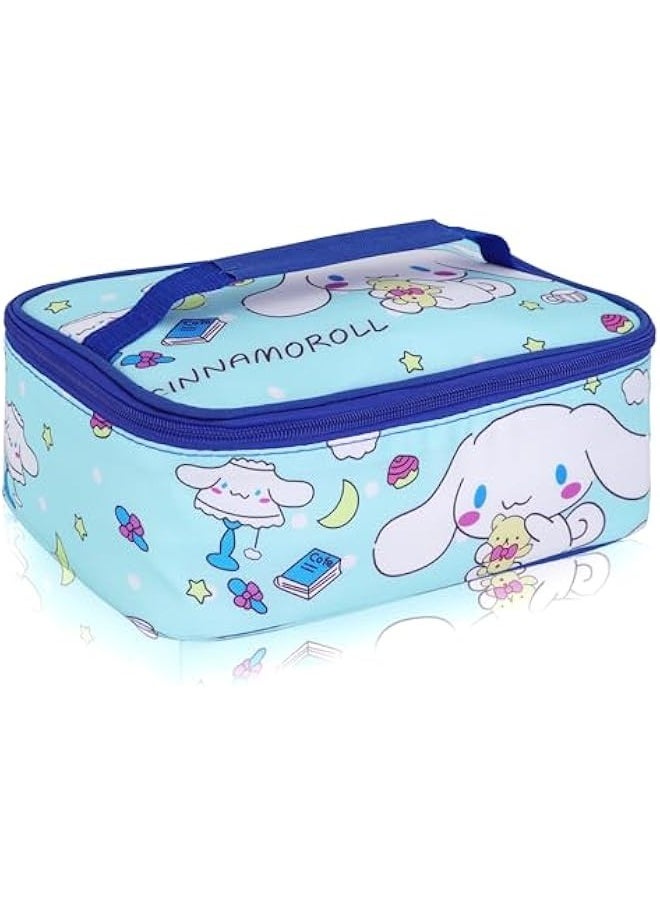 Anime Cinnamoroll Lunch Bag with Handle Insulated Leakproof Lunch Box Reusable Lunch Bag Lunch Cooler Bag for Work Picnic Travel Blue