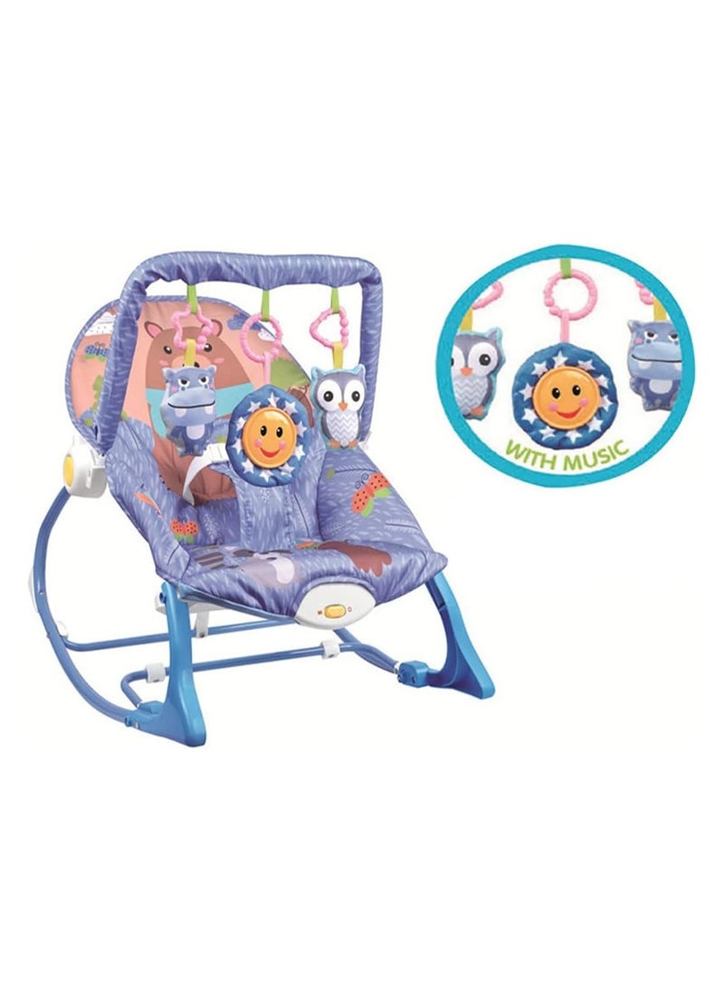 Multifunctional Baby Rocker Bassinet - Foldable, Portable Rocking Chair with Soothing Music & Vibration Modes, Adjustable Recline for Newborns, Infants & Toddlers