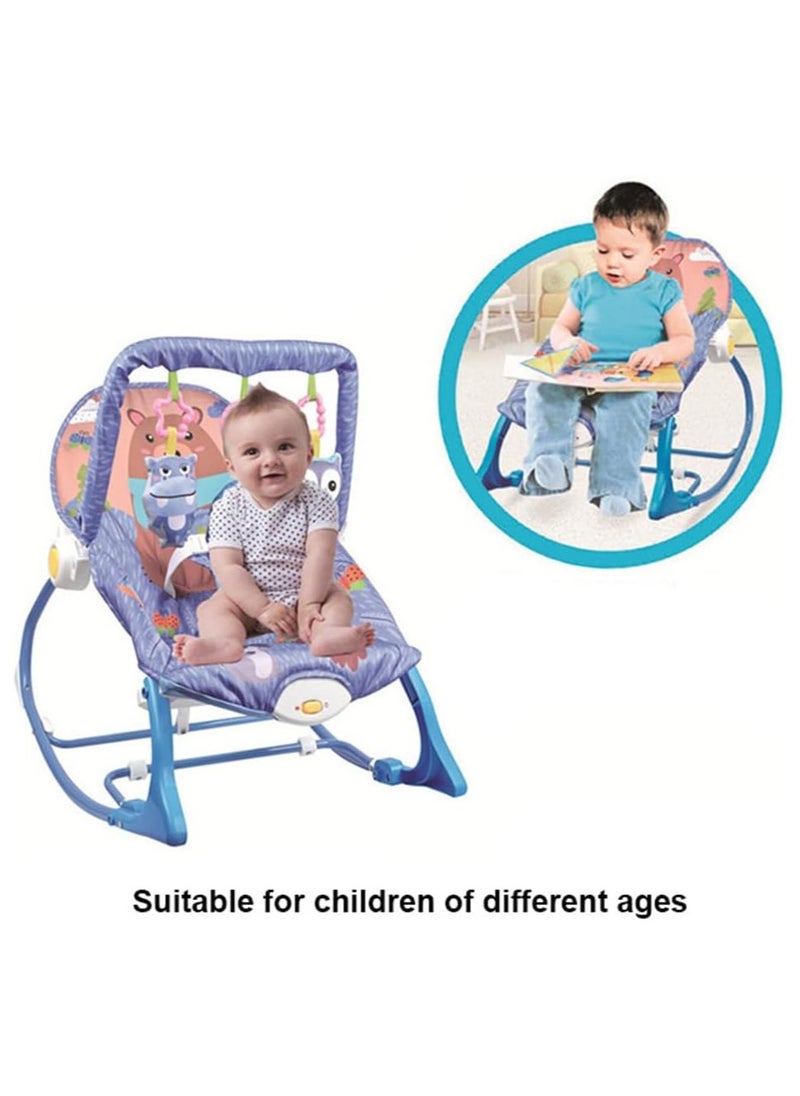 Multifunctional Baby Rocker Bassinet - Foldable, Portable Rocking Chair with Soothing Music & Vibration Modes, Adjustable Recline for Newborns, Infants & Toddlers