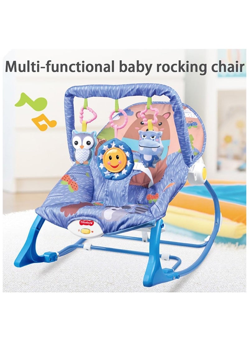 Multifunctional Baby Rocker Bassinet - Foldable, Portable Rocking Chair with Soothing Music & Vibration Modes, Adjustable Recline for Newborns, Infants & Toddlers