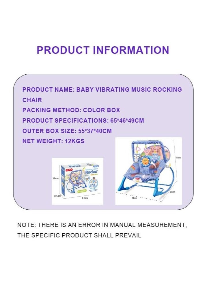 Multifunctional Baby Rocker Bassinet - Foldable, Portable Rocking Chair with Soothing Music & Vibration Modes, Adjustable Recline for Newborns, Infants & Toddlers