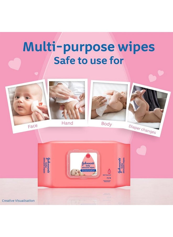 Johnson's Baby Wet Wipes | Alcohol & Soap Free | Prevents Rashes & Redness |(Pack of 5) (360 Wet Wipes)