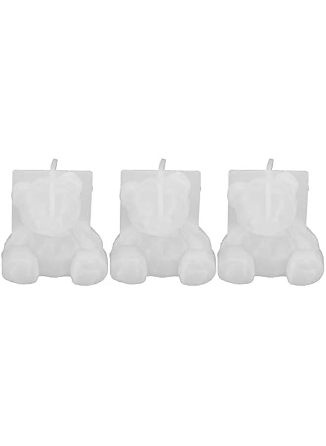 3Pcs Bear Resin, 3D Animal Silicone DIY Desktop Resin Decoration Animal Silicone for Casting Candy Fondant Cake Craft DIY Decoration