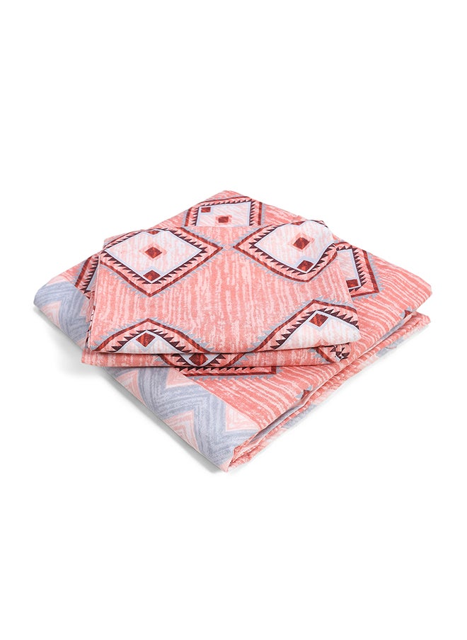 Cotton Rich Double Bedsheet with 2 Pillow Covers for Bed Room, Home, Hotel-120 GSM, Orange, 210 X 215 Cm