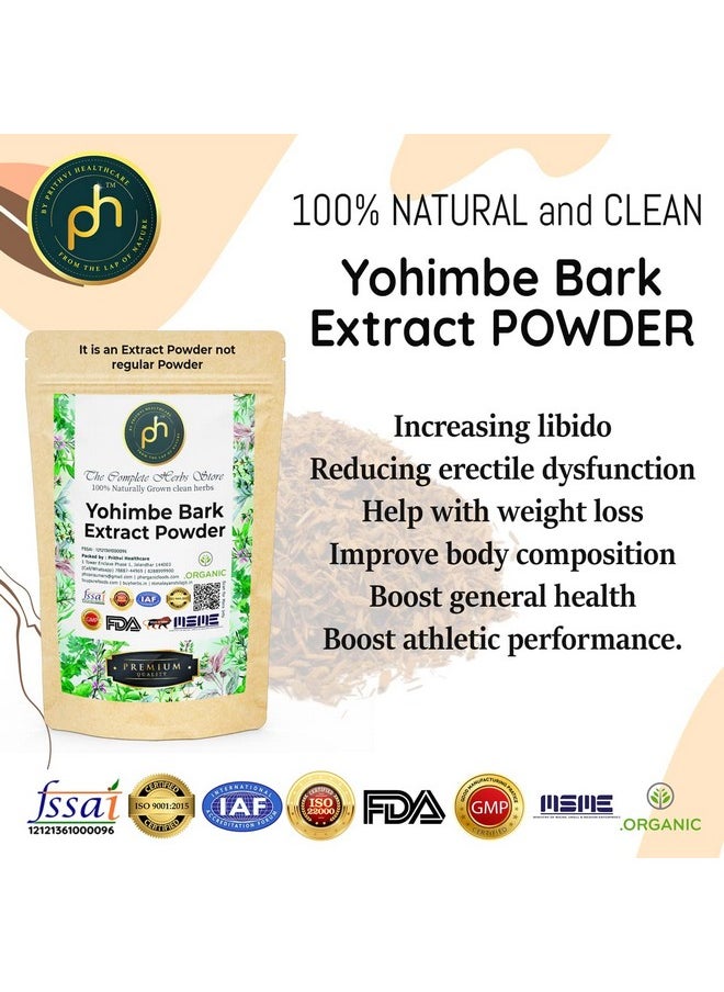 Yohimbe Bark Extract Powder 50G Organic By Ph | Iso Gmp Fda Organic Certified Extracted From The Bark For Enhance Stamina And Energy