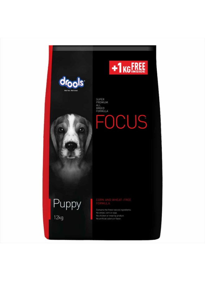 Focus Premiun Puppy Dry Dog Food  Real Chicken 12 Kg + Free 1 Kg