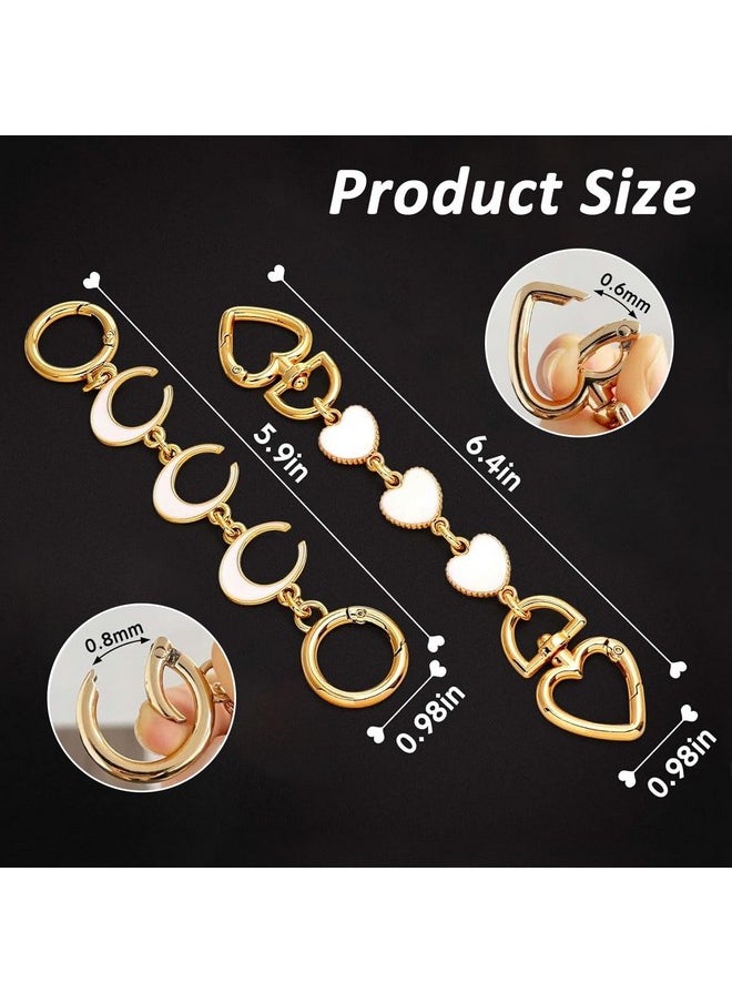 PALAY® 2Pcs Bag Straps for Sling Bag Purse Extender Chain Cute Charm Golden Strap Chain for Bags Quick Connection Chain Replacement Bag Accessories Extender Chain for Sling Bags, Purse, Handbag