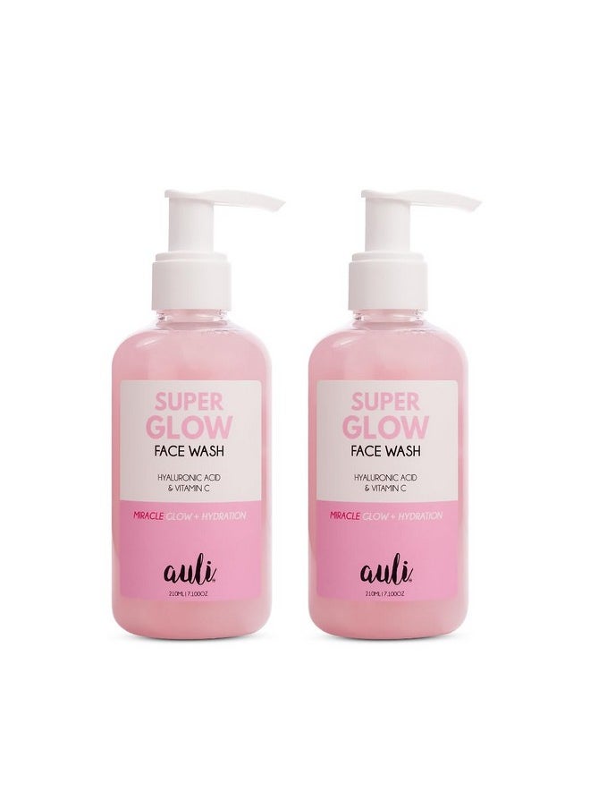 Auli Super Glow Hyaluronic Acid And Sandalwood Face Wash For All Skin Types, Helps Boost Hydration And Removes Stubborn Tan - 210Gm(Pack Of 2)