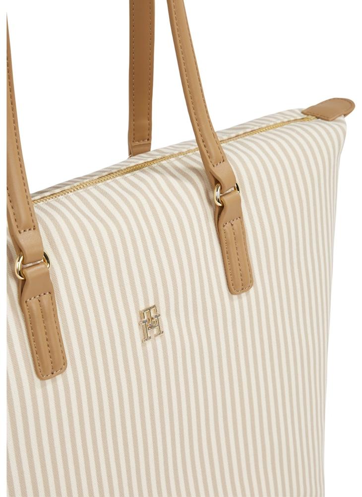 Logo Stripe Detail Zip Over Tote