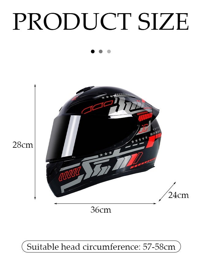 Full face motorcycle helmet, lightweight, collision resistant, breathable lining motorcycle helmet, cool riding equipment Four season racing helmet, suitable for both men and women