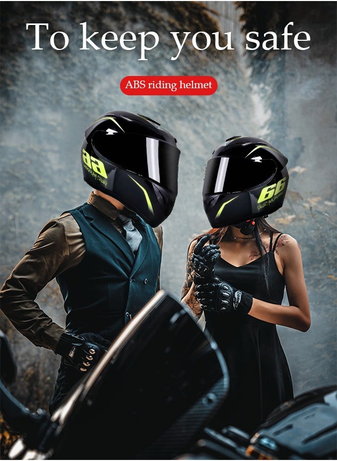Full Face Motorcycle Helmet, Lightweight, Collision Resistant, Breathable Lining Motorcycle Helmet, Cool Riding Equipment Four Season Racing Helmet, Suitable For Both Men And Women