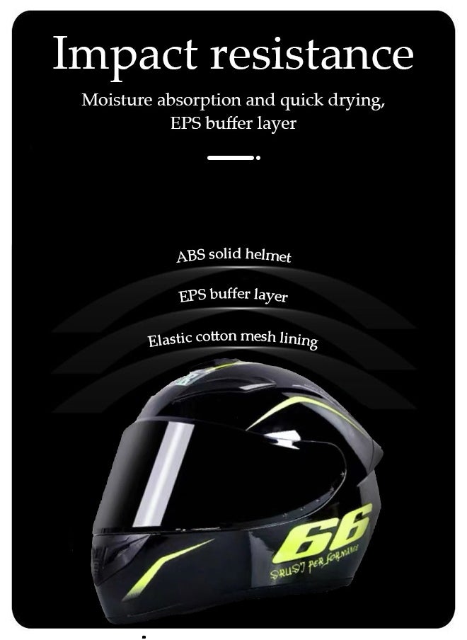 Full Face Motorcycle Helmet, Lightweight, Collision Resistant, Breathable Lining Motorcycle Helmet, Cool Riding Equipment Four Season Racing Helmet, Suitable For Both Men And Women