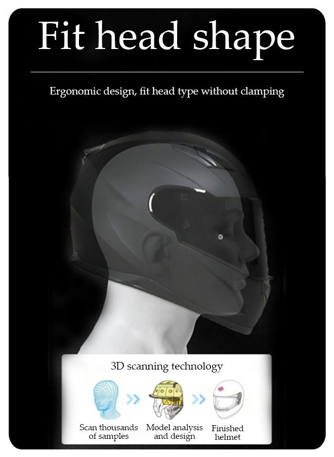 Full Face Motorcycle Helmet, Lightweight, Collision Resistant, Breathable Lining Motorcycle Helmet, Cool Riding Equipment Four Season Racing Helmet, Suitable For Both Men And Women
