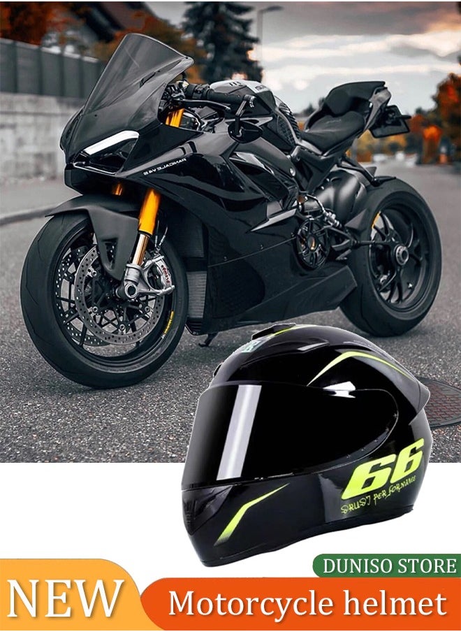 Full Face Motorcycle Helmet, Lightweight, Collision Resistant, Breathable Lining Motorcycle Helmet, Cool Riding Equipment Four Season Racing Helmet, Suitable For Both Men And Women