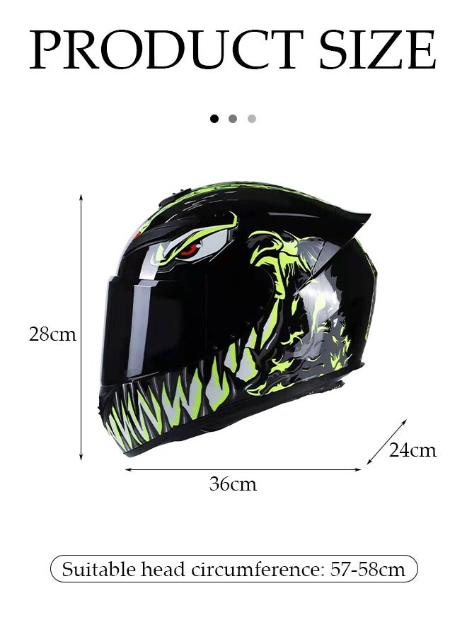Full face motorcycle helmet, lightweight, collision resistant, breathable lining motorcycle helmet, cool riding equipment Four season racing helmet, suitable for both men and women