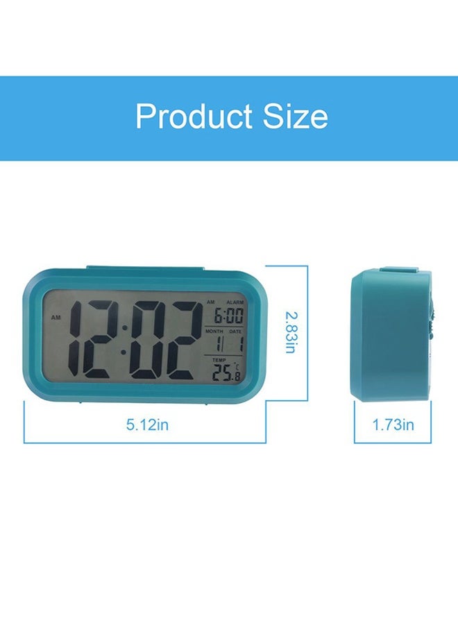 LED Digital Electronic Alarm Clock With Calendar And Thermometer Blue