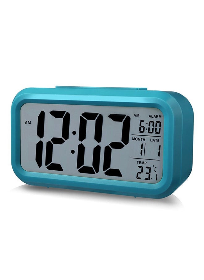 LED Digital Electronic Alarm Clock With Calendar And Thermometer Blue