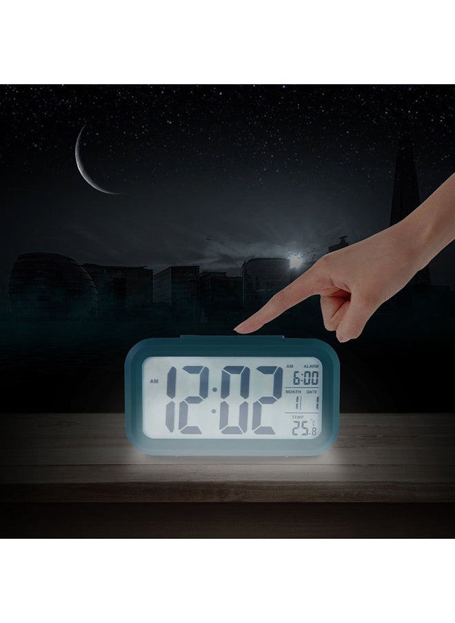 LED Digital Electronic Alarm Clock With Calendar And Thermometer Blue