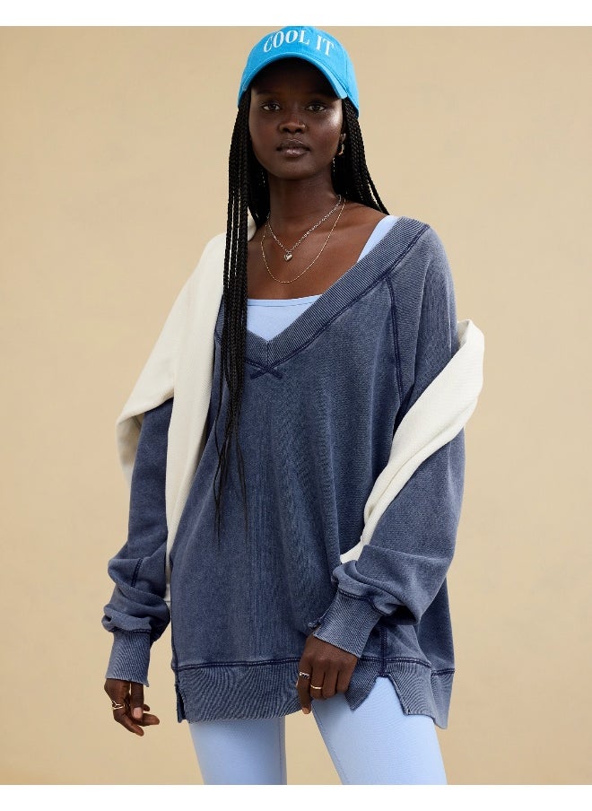 Aerie Downtime V-Neck Sweatshirt