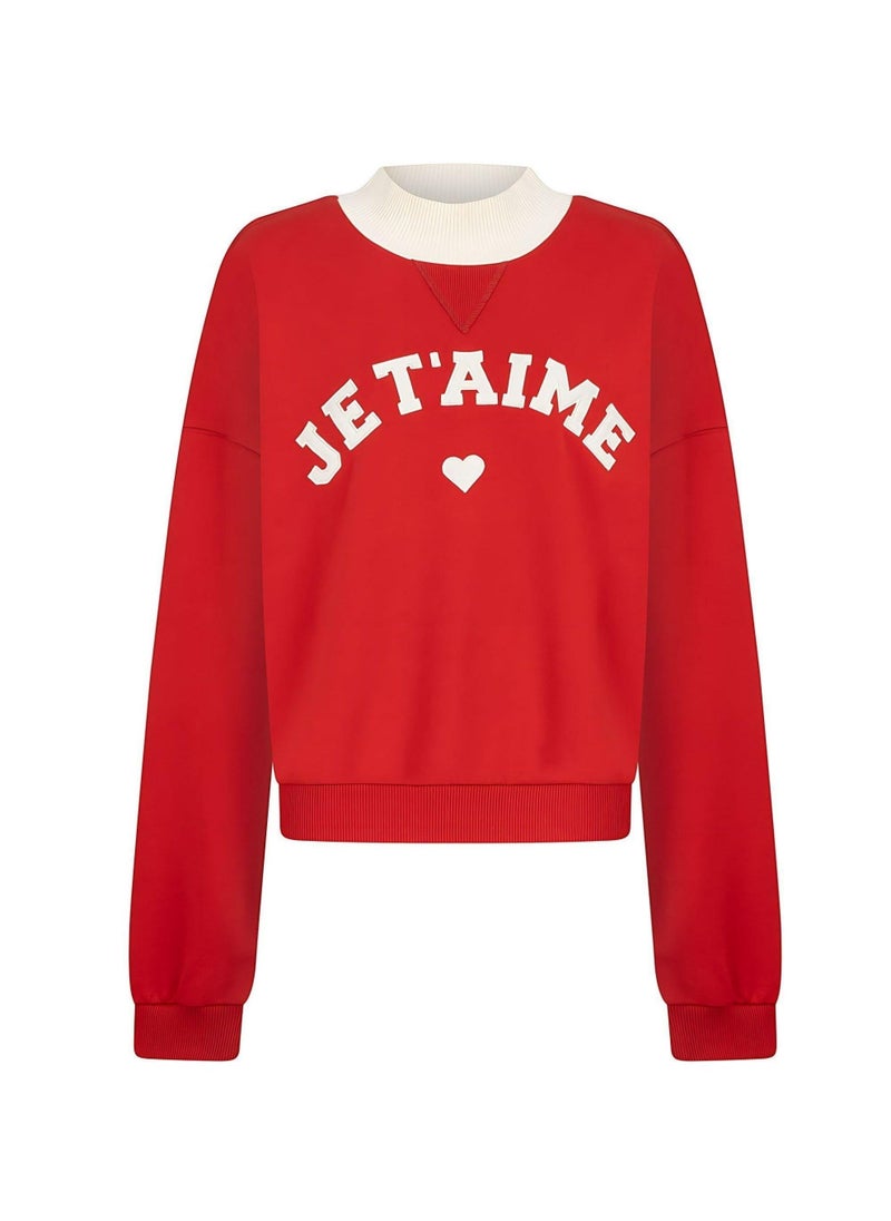 Sweatshirt with Embroidery Details