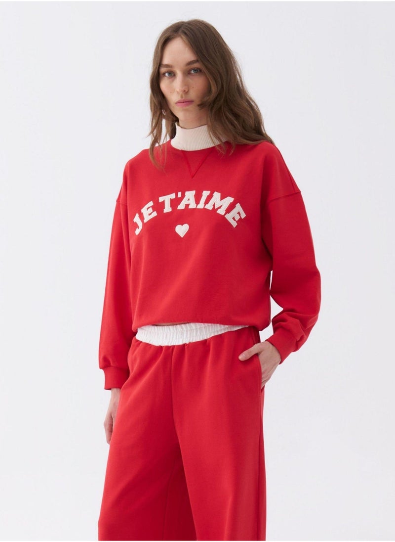 Sweatshirt with Embroidery Details