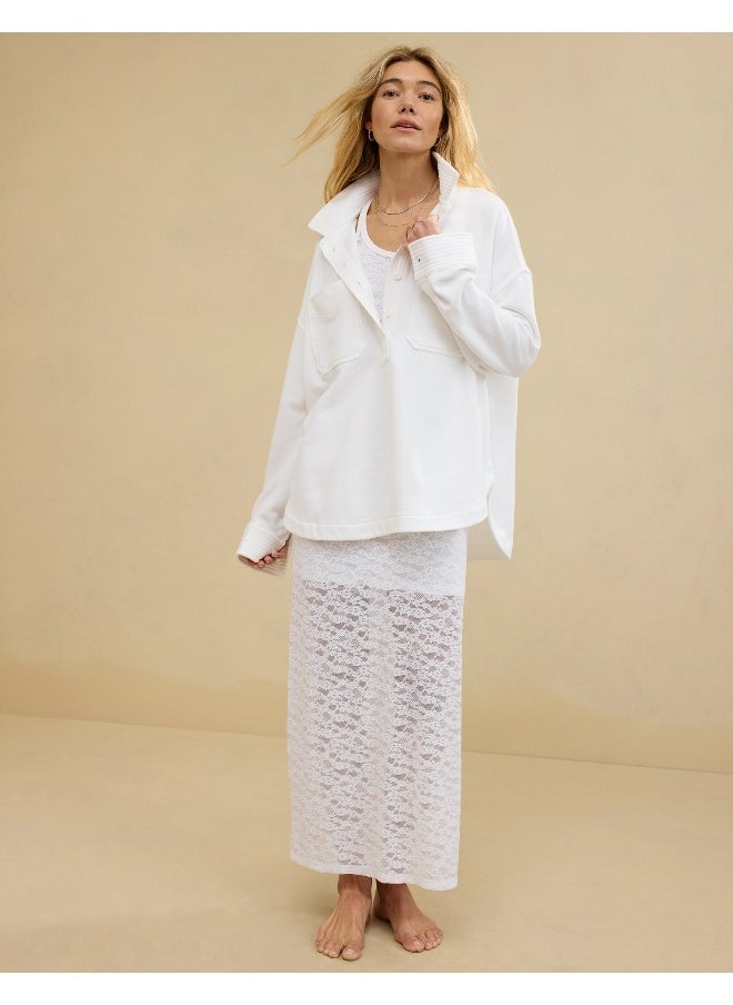 Aerie Popover Polo Sweatshirt