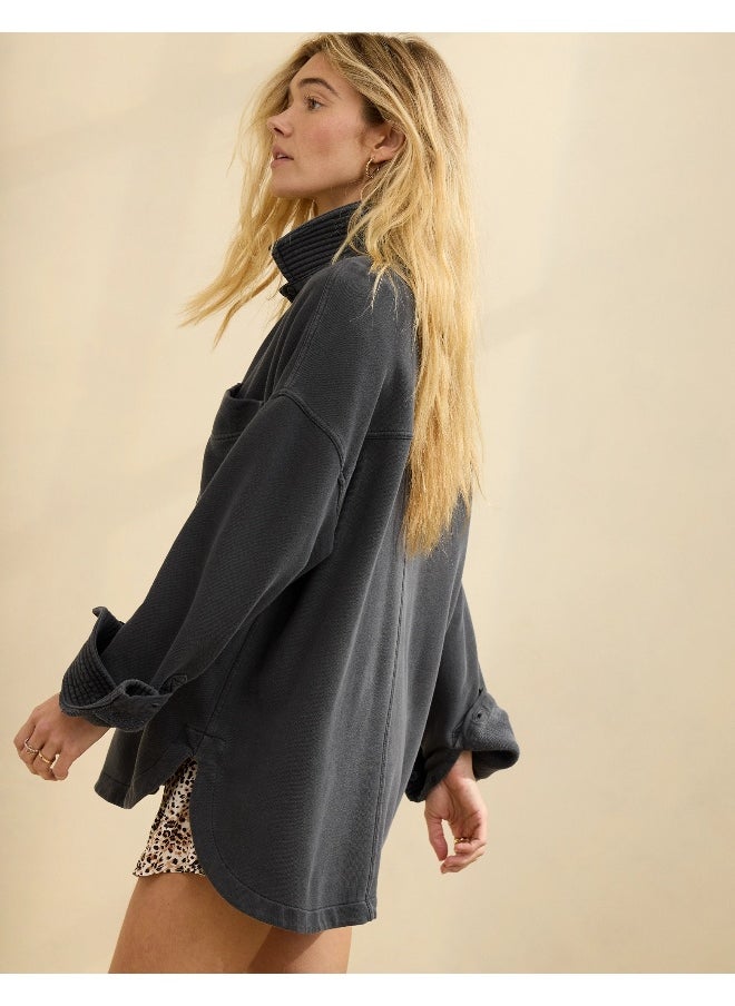 Aerie Popover Polo Sweatshirt