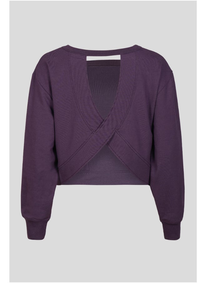 Bordeaux Bamboo Terry Open Back Sweatshirt