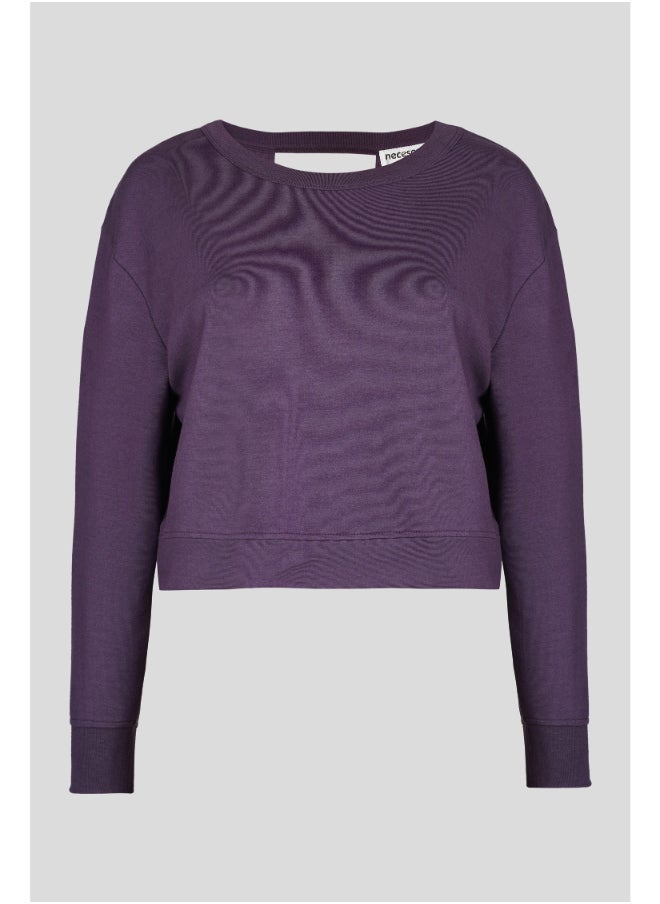 Bordeaux Bamboo Terry Open Back Sweatshirt