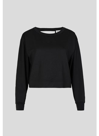 Black Bamboo Terry Open Back Sweatshirt