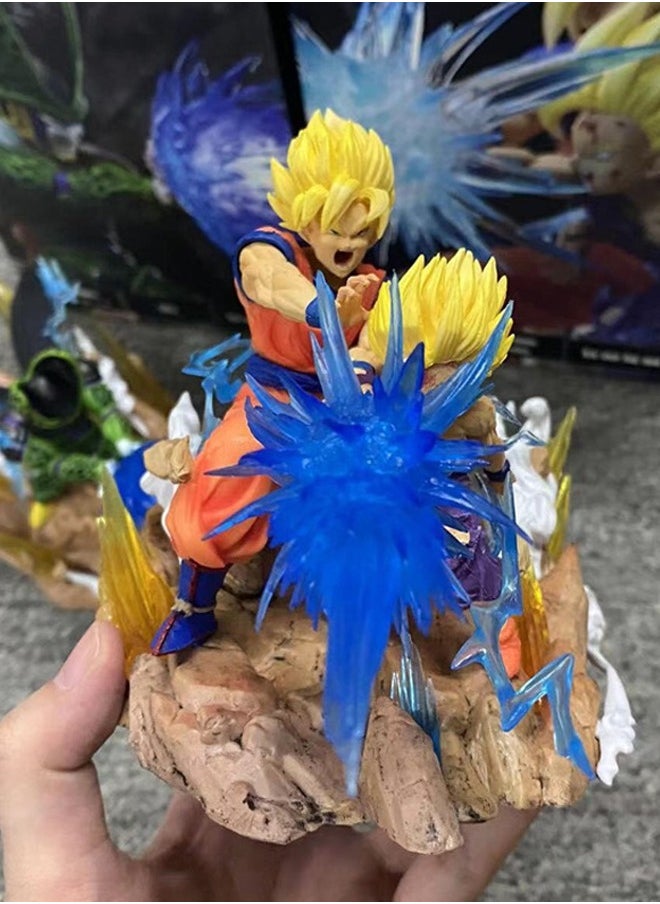 Dragon Ball Goku and Gohan Action Figure Decorative Resin Sculpture Home Decor Statue, Art Figurine Home Ornament Decoration for Office, Living Room, Bedroom, Book Shelf, TV Cabinet, Desktop