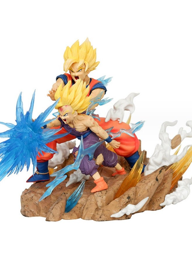 Dragon Ball Goku and Gohan Action Figure Decorative Resin Sculpture Home Decor Statue, Art Figurine Home Ornament Decoration for Office, Living Room, Bedroom, Book Shelf, TV Cabinet, Desktop